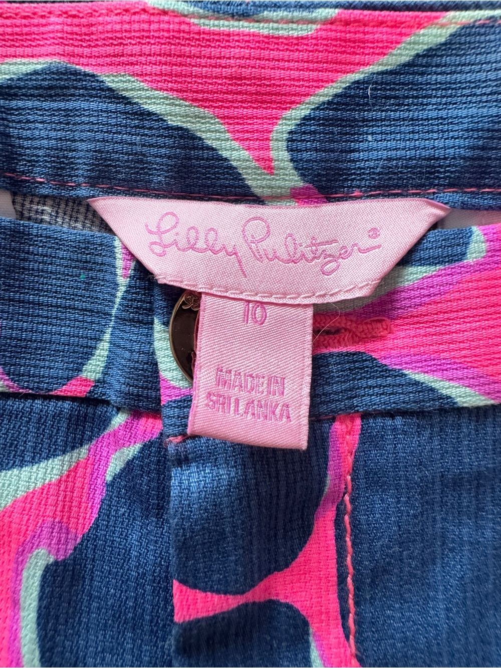 Lilly Pulitzer Pink & Blue High-Waist Printed Shorts - Picture 2 of 3